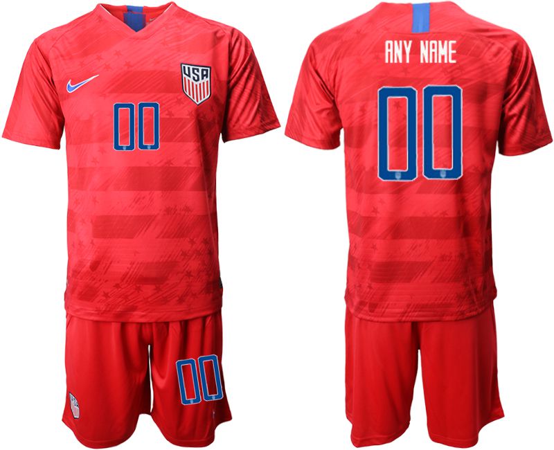 Men 2019-2020 Season National Team United States away customized red Soccer Jerseys->denver broncos->NFL Jersey